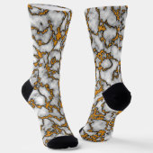 Chaussette Belle texture en marbre blanc et or (Angulaire)
