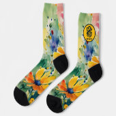 Chaussette Belles fleurs et Roses sucrés (Gauche)