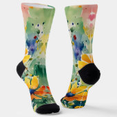 Chaussette Belles fleurs et Roses sucrés (Angulaire)