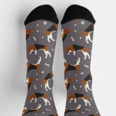 Chaussette Belles pattes Beagles et des os Chaussettes gris (Haut)