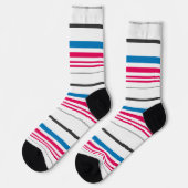 Chaussette Belles rayures blanches bleues (Gauche)