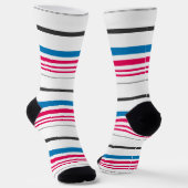 Chaussette Belles rayures blanches bleues (Angulaire)