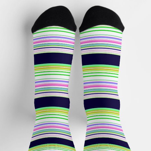 Chaussette Belles rayures bleues (Haut)