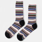Chaussette Belles rayures bleues noires (Gauche)