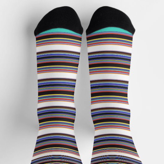 Chaussette Belles rayures bleues noires (Haut)