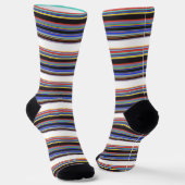 Chaussette Belles rayures bleues noires (Angulaire)