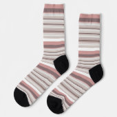 Chaussette Belles rayures brunes blanches (Gauche)