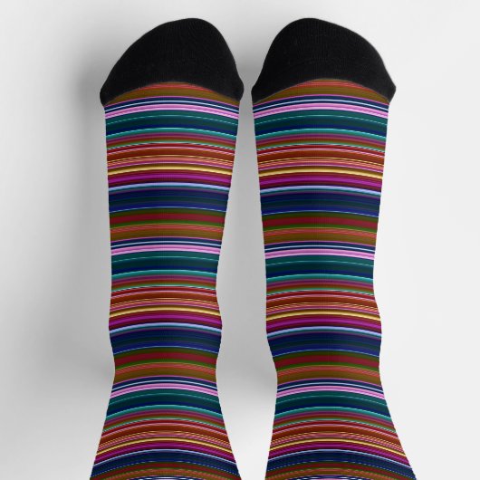 Chaussette Belles rayures colorées rétro (Haut)