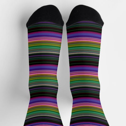 Chaussette Belles rayures colorées rétro (Haut)