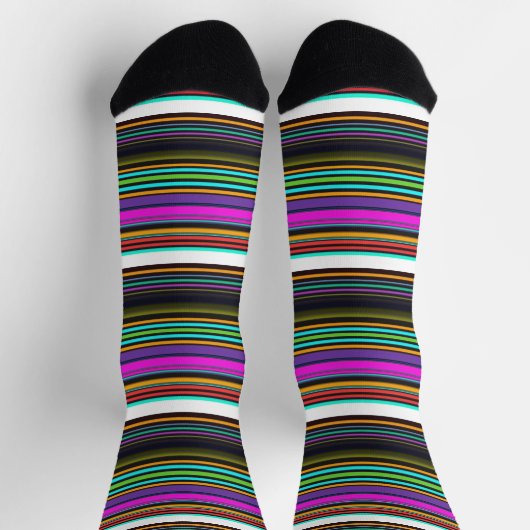 Chaussette Belles rayures de néon coloré (Haut)