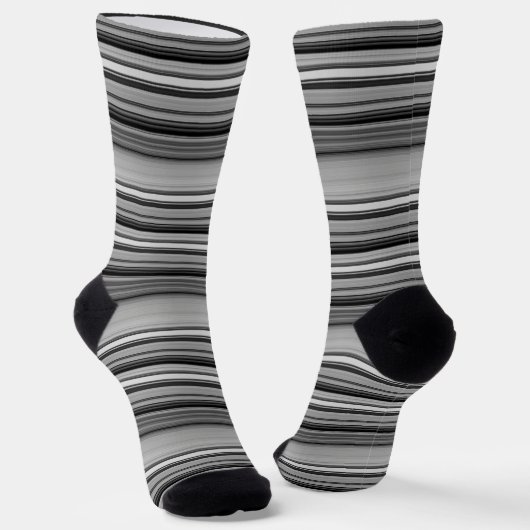 Chaussette Belles rayures gris noir (Angulaire)