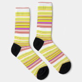 Chaussette Belles rayures jaunes blanches (Droite)