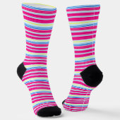 Chaussette Belles rayures rose bleue (Angulaire)