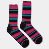 Chaussette Belles rayures rose noire (Droite)