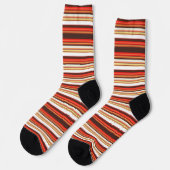 Chaussette Belles rayures rouges brun (Gauche)