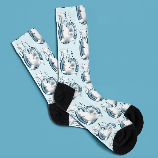 Chaussette Beluga Whale Blue