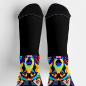 Chaussette Berger Allemand peint sur fond noir éclaté (Haut)