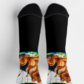 Chaussette Berger allemand sur verre tendu sur noir (Haut)