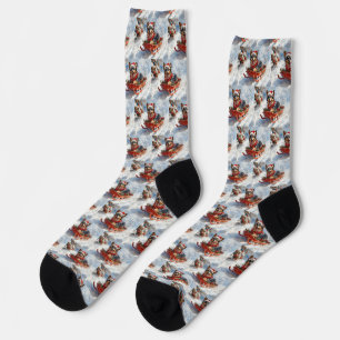 Chaussette Berger belge en luge Laisser neiger Noël