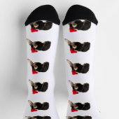 Chaussette Bernedoodle festif et mignon portant un chapeau de (Haut)