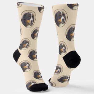 Chaussette Bernese Mountain Dog Berner Peinture de mignons an