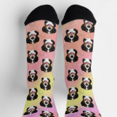 Chaussette Bernese Mountain Dog rose jaune orange (Haut)