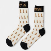 Chaussette Best Cat Mom Ever Pet Photo Pattern Ivory (Gauche)