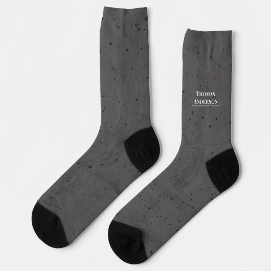 Chaussette Béton Moderne Blanc et Gris Foncé (Gauche)