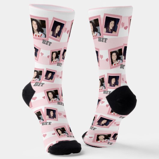 Chaussette BFF Rose Deux Chaussettes Photo (Angulaire)
