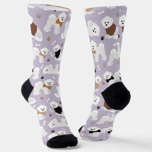 Chaussette Bichon Frise Bones and Paws Chaussettes (Angulaire)