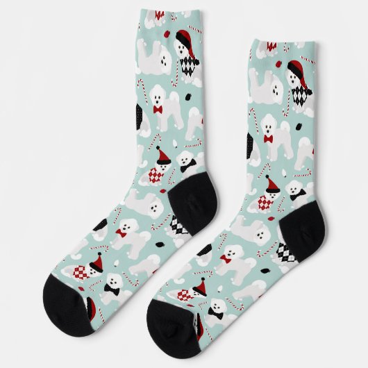 Chaussette Bichon Frise Christmas (Gauche)