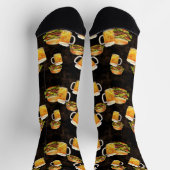 Chaussette Bière hamburger sur le noir (Haut)