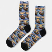 Chaussette Biewer Terrier Noël Bateau Vacances (Gauche)