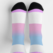 Chaussette Bigender violet rose bleu rayé LGBT (Haut)