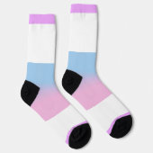Chaussette Bigender violet rose bleu rayé LGBT (Droite)