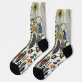 Chaussette Bird Feather Wildlife Antique Feathers Art Nouveau (Gauche)