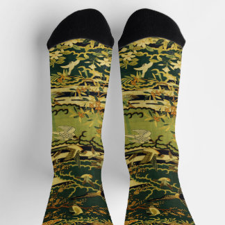 Chaussette Birds,Phoenix Flowering Tree Branches Lotus Flower