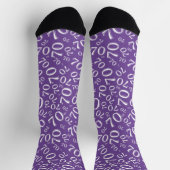 Chaussette Birthday Purple/White Random Number Pattern 70 (Haut)
