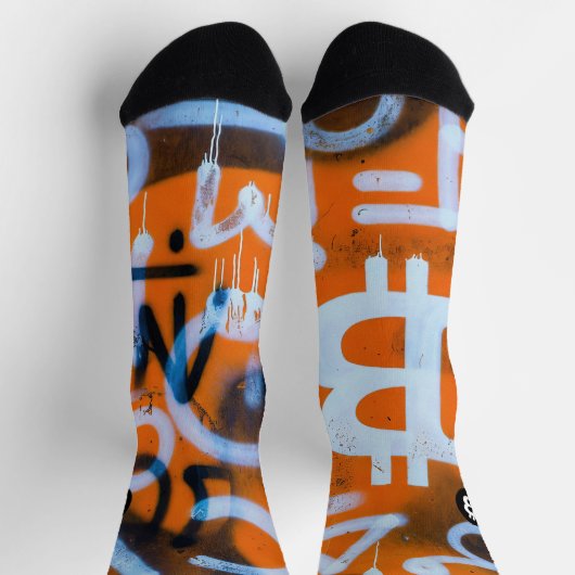 Chaussette "Bitcoin Graffiti" (Style #1) Art de rue (Haut)