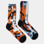 Chaussette "Bitcoin Graffiti" (Style #4) Art de rue (Droite)
