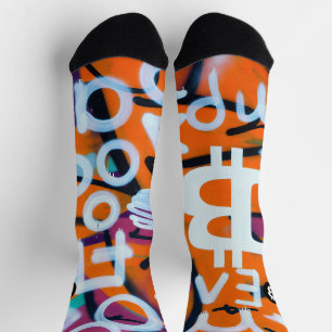 Chaussette "Bitcoin Graffiti" (Style #8) Art de rue