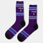 Chaussette Black and Blue Sport Jersey - Name Number Socks (Gauche)