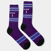 Chaussette Black and Blue Sport Jersey - Name Number Socks (Droite)