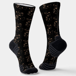 Chaussette Black And Gold Coffee Love