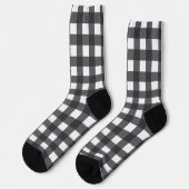 Chaussette Black and White Buffalo Check Plaid Pattern (Gauche)