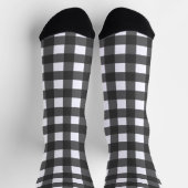 Chaussette Black and White Buffalo Check Plaid Pattern (Haut)