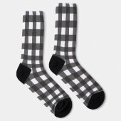 Chaussette Black and White Buffalo Check Plaid Pattern (Droite)