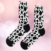 Chaussette Black and White Cow Print Pattern Western