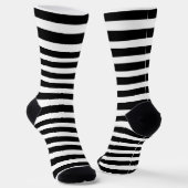 Chaussette Black and White Penguin and Stripes (Angulaire)