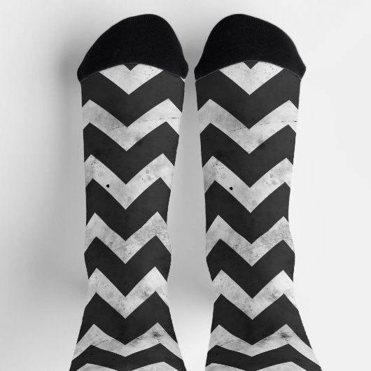 Chaussette Black and white Rustic Chevron pattern (Haut)